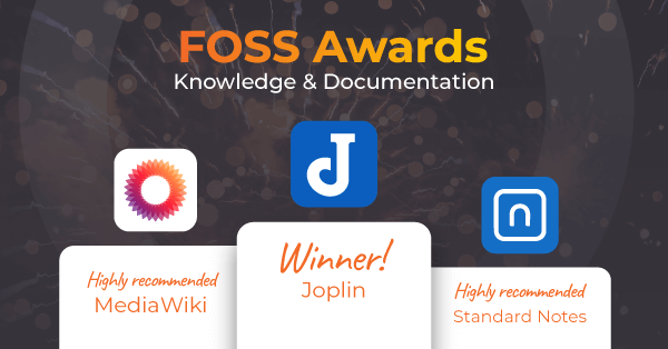 Joplin won in the FOSS Awards Knowledge and Communication category