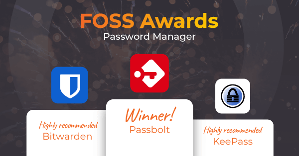 Passbolt was the winner in the the FOSS Awards' password manager category