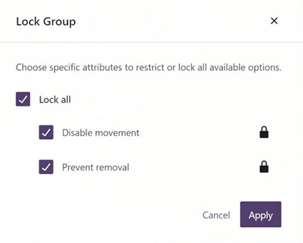 The new block locking modal.