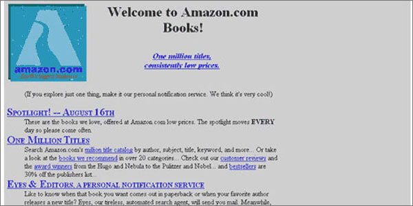Amazon's first website