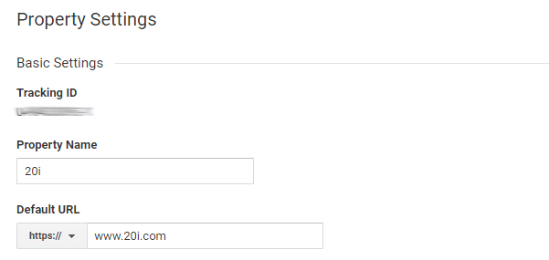 Property settings in Google Analytics