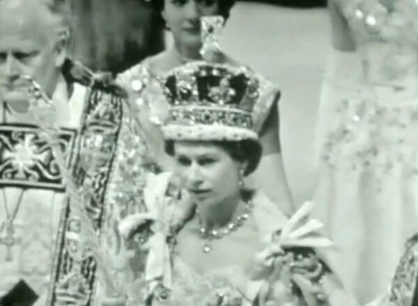 Queen Elizabeth II at her coronation in 1953