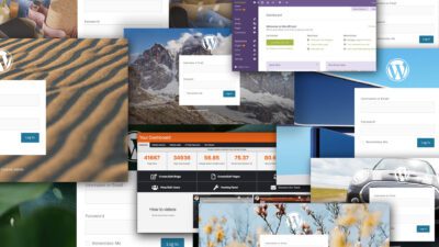 A collage of different, personalised WordPress admin pages