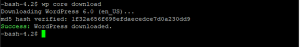 WordPress core download in wp-cli
