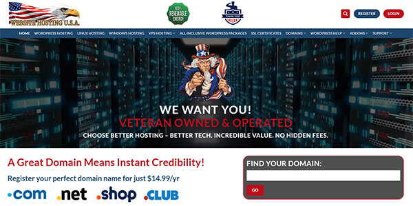 Web Hosting USA home page