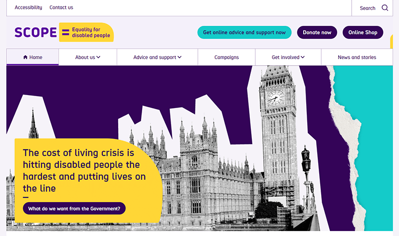 Scope website - good accessibility
