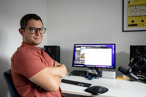 Will Azzoug from A9K Systems in his office