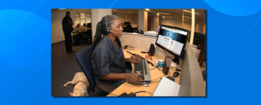 Woman using a screen reader
