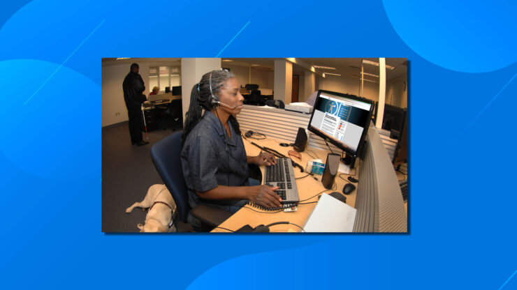 Woman using a screen reader