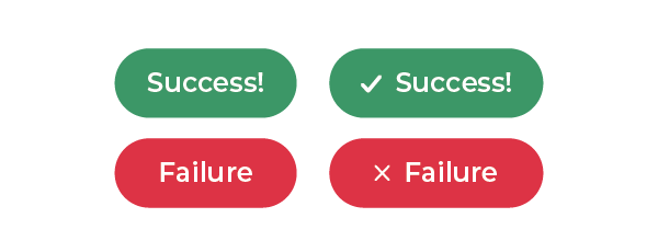 Accessibility tip:  use visual cues to convey information to users