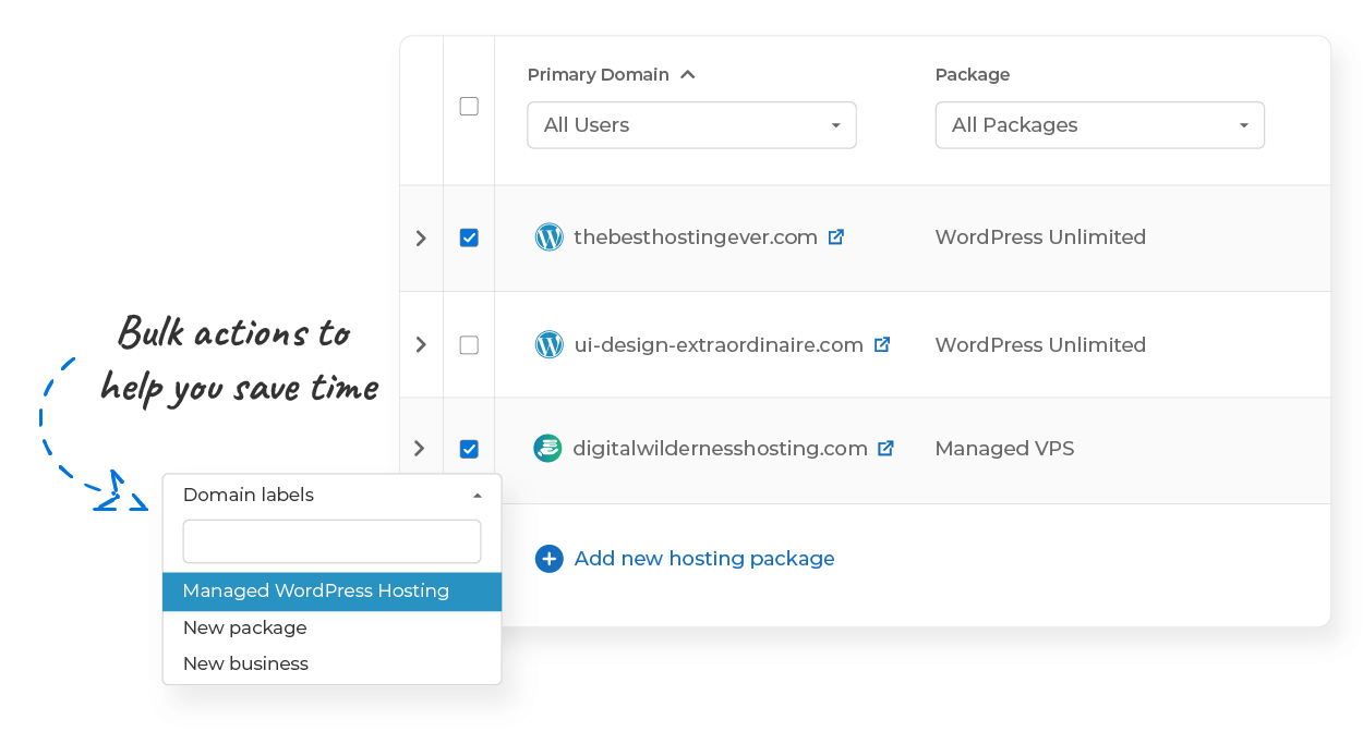 My20i bulk actions