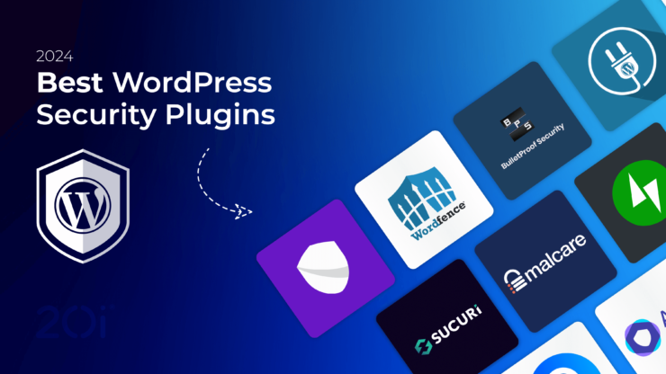 Graphic showing logos of various WordPress security plugins