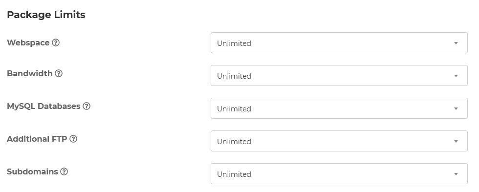 My20i Package Limits