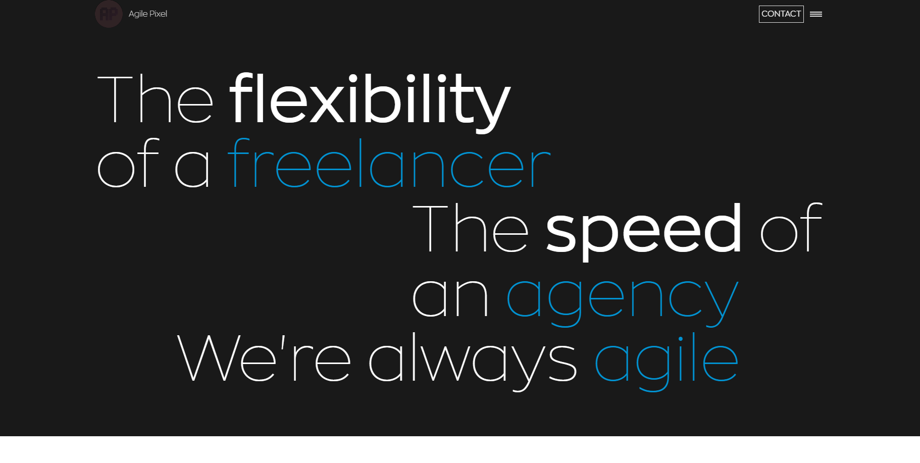Agile Pixel website homepage