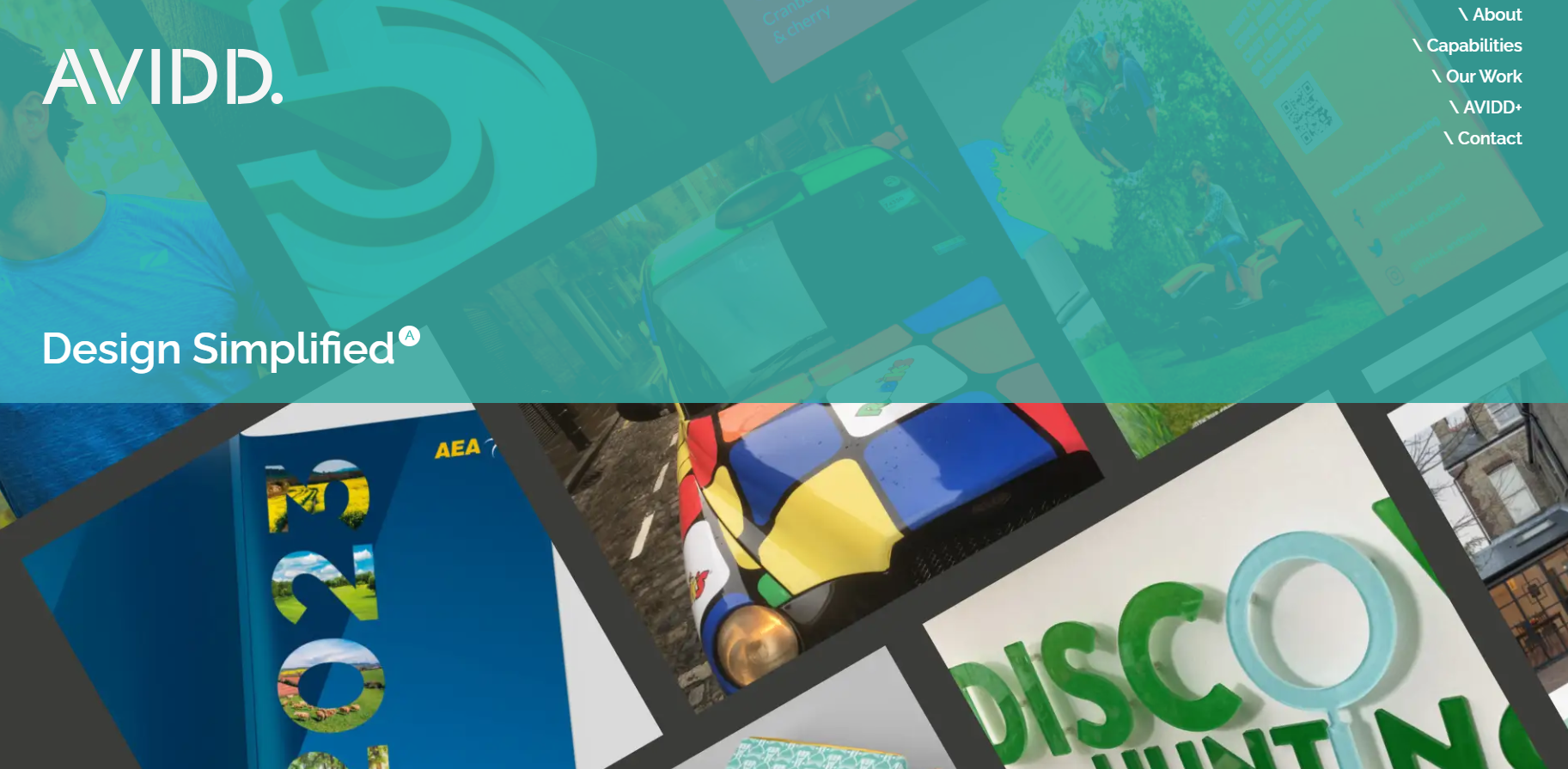 AVIDD Design website homepage