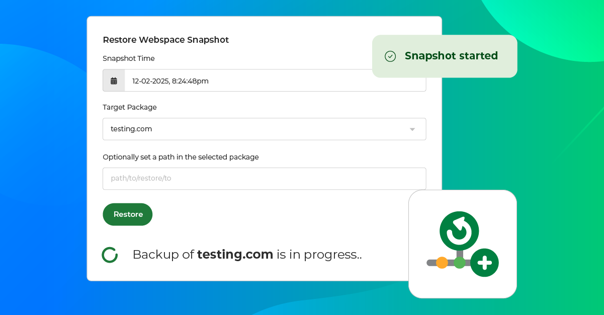 20i timeline backup interface