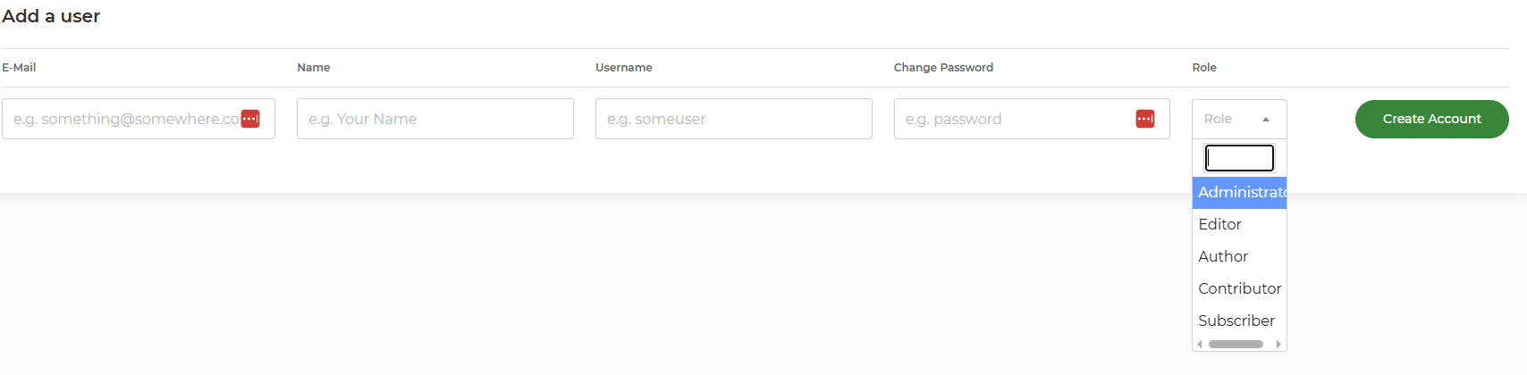 My20i WordPress add a user