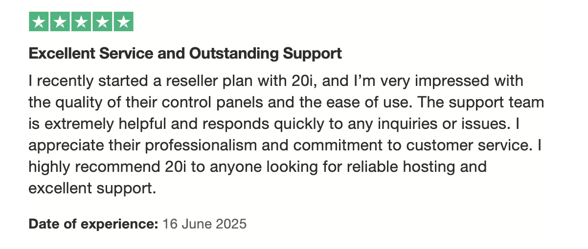 Trustpilot review example