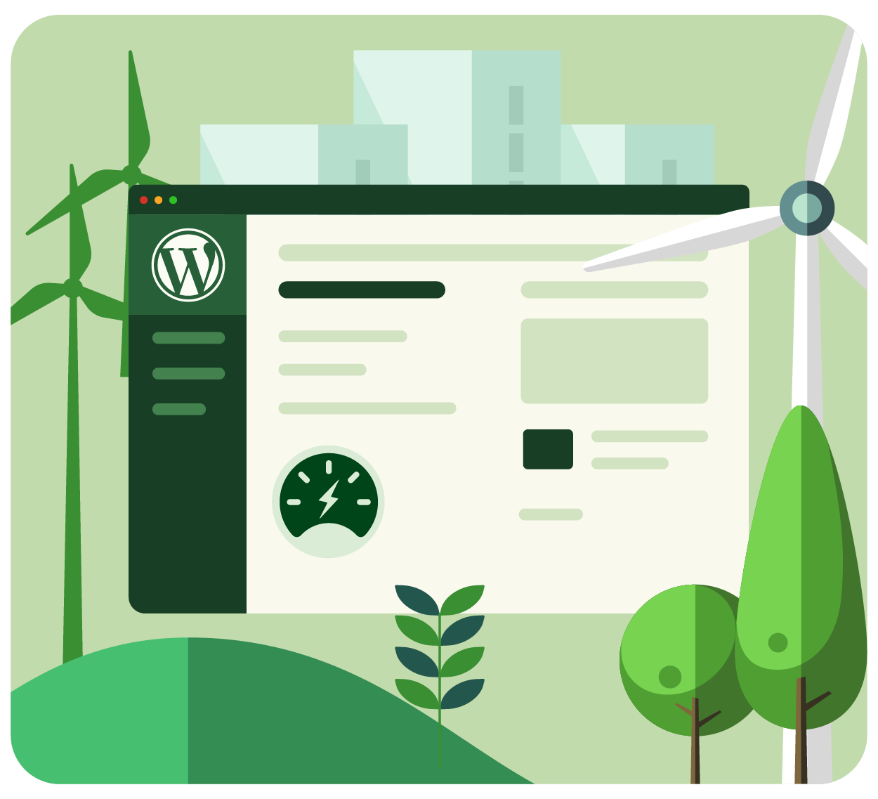 website powered by green energy