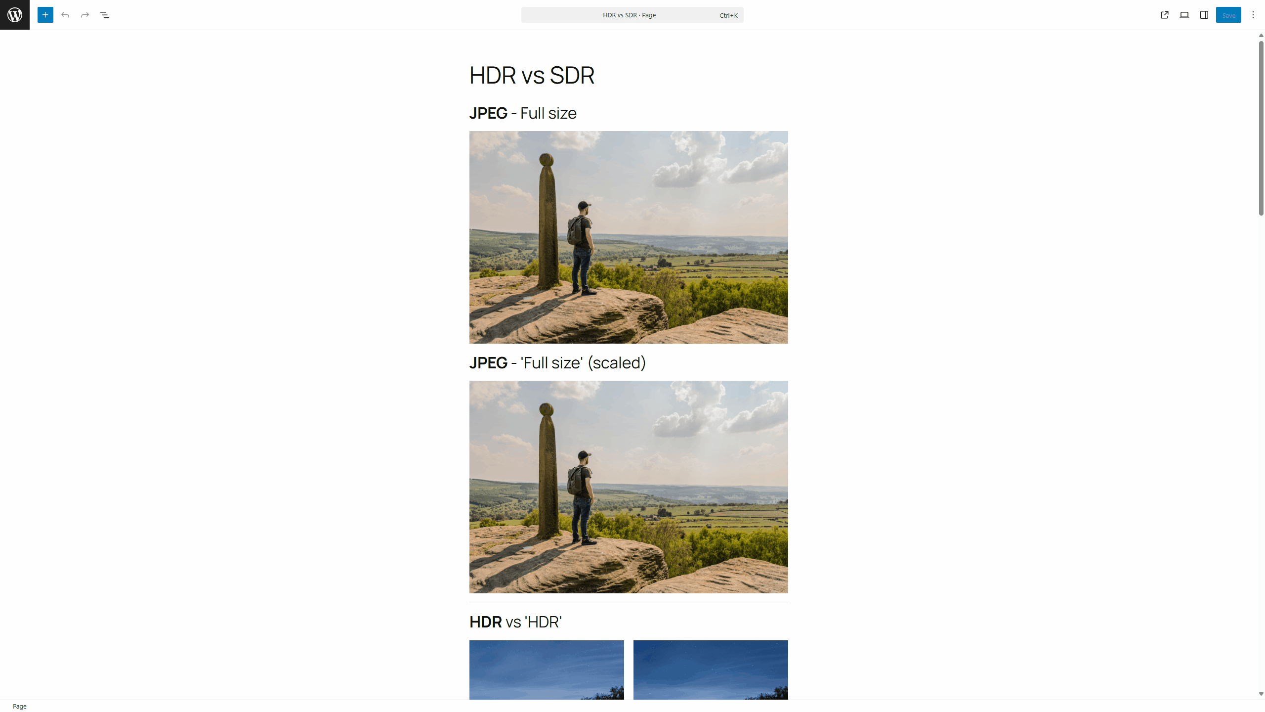 GIF showing the steps required to remove the -scaled part of a file that WordPress autogenerates.
