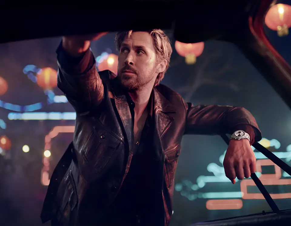 Ryan Gosling wearing a Tag Heuer watch