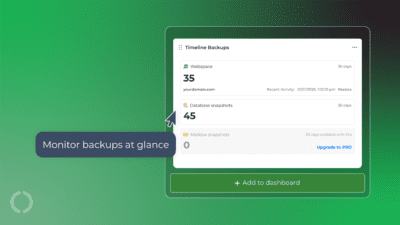 Timeline backups widgets now available on My20i