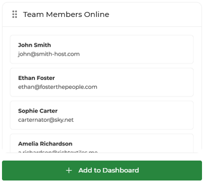 Team members online widget