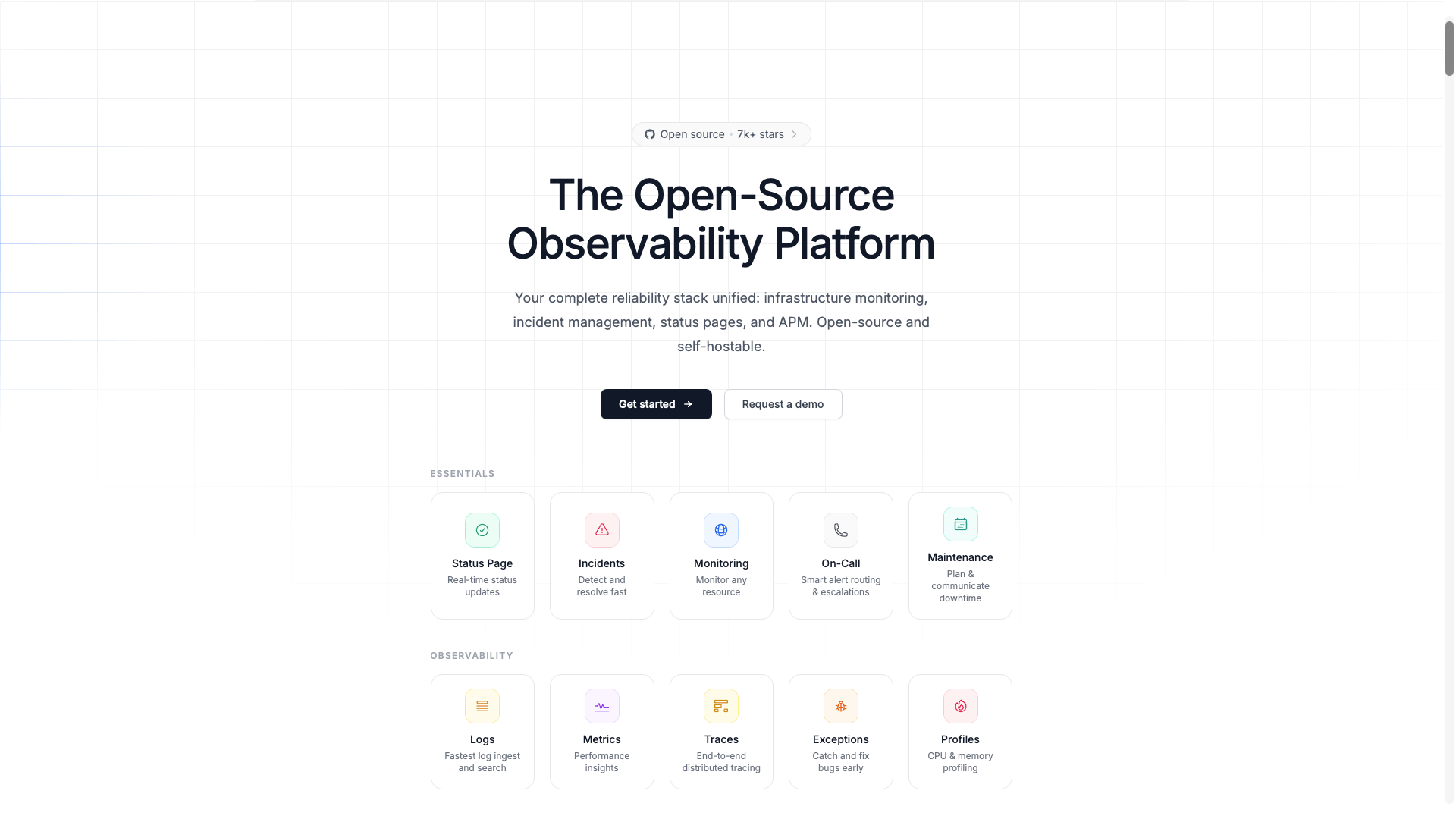 OneUptime open source observability platform homepage