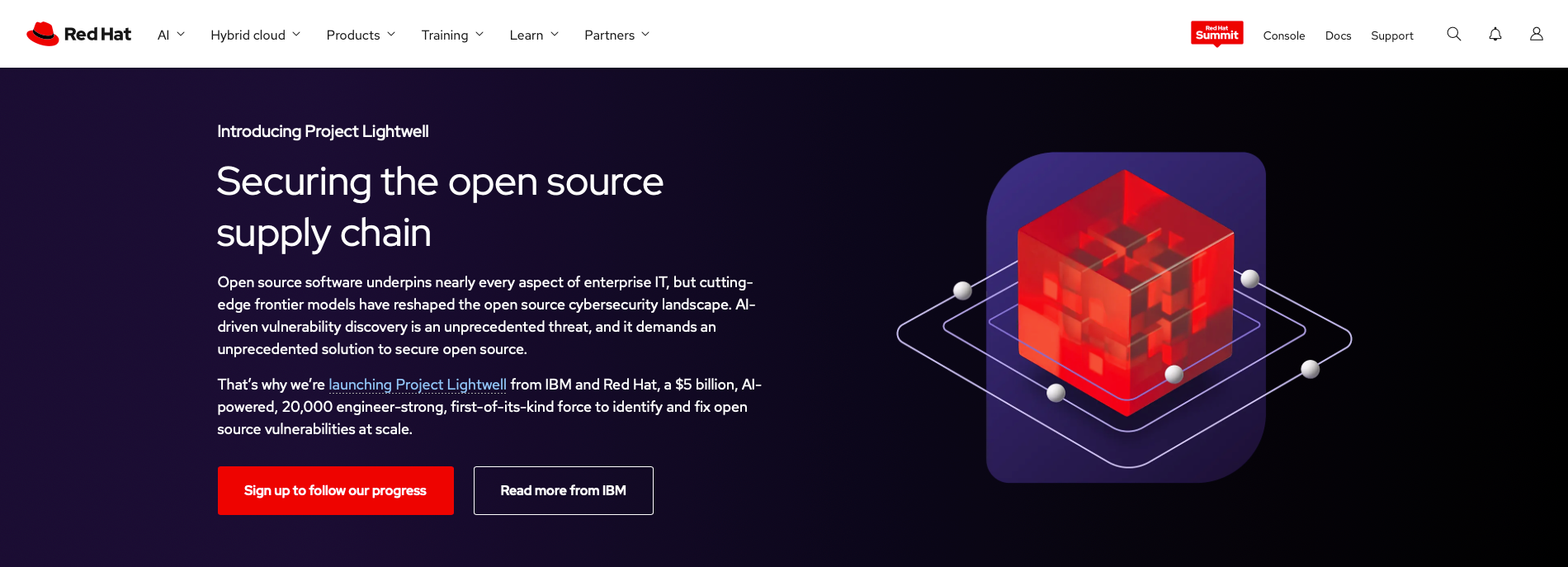 Screenshot of RedHat and IBM's Project Lightwell