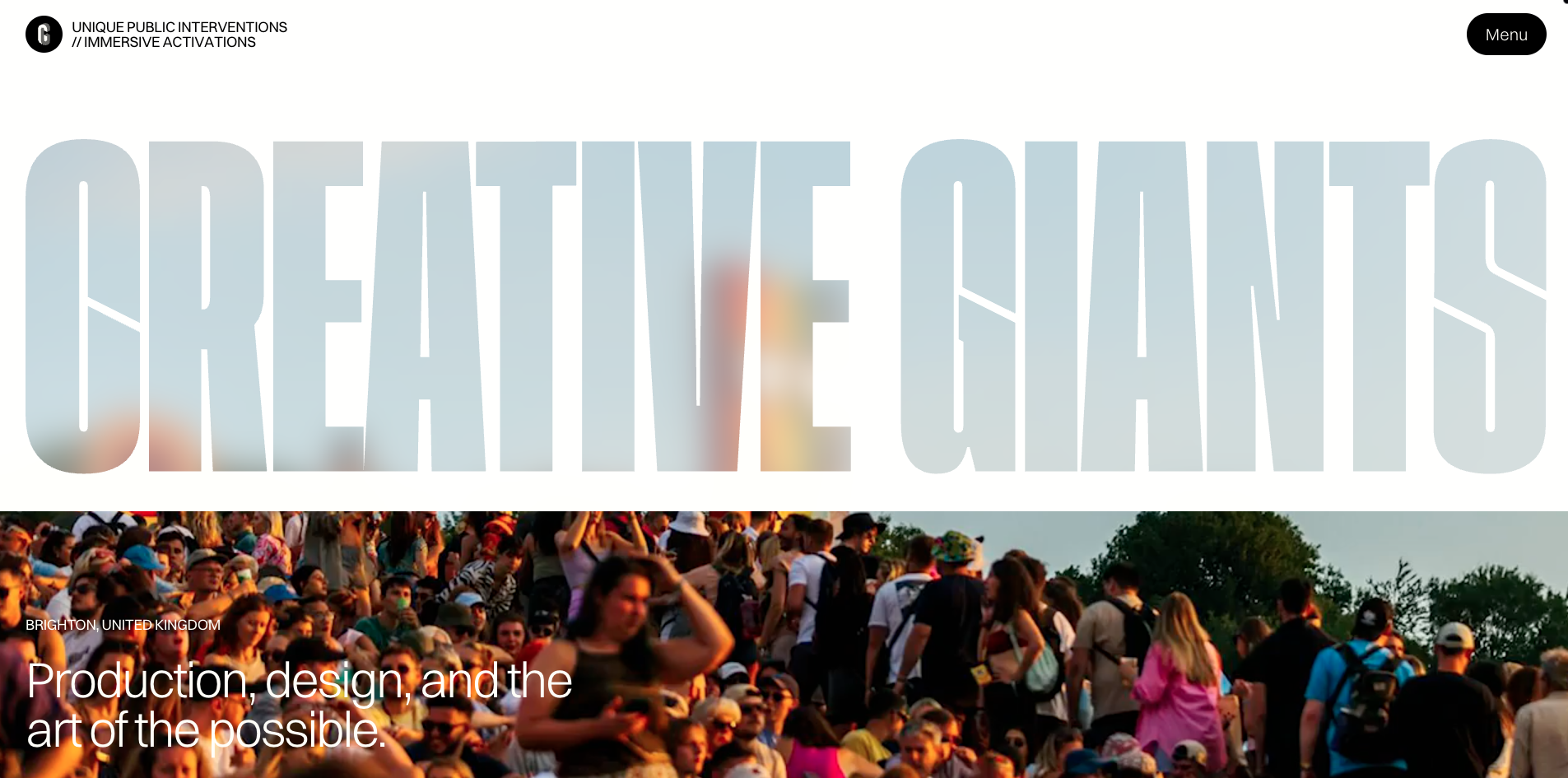 Screenshot of Creative Giants Website