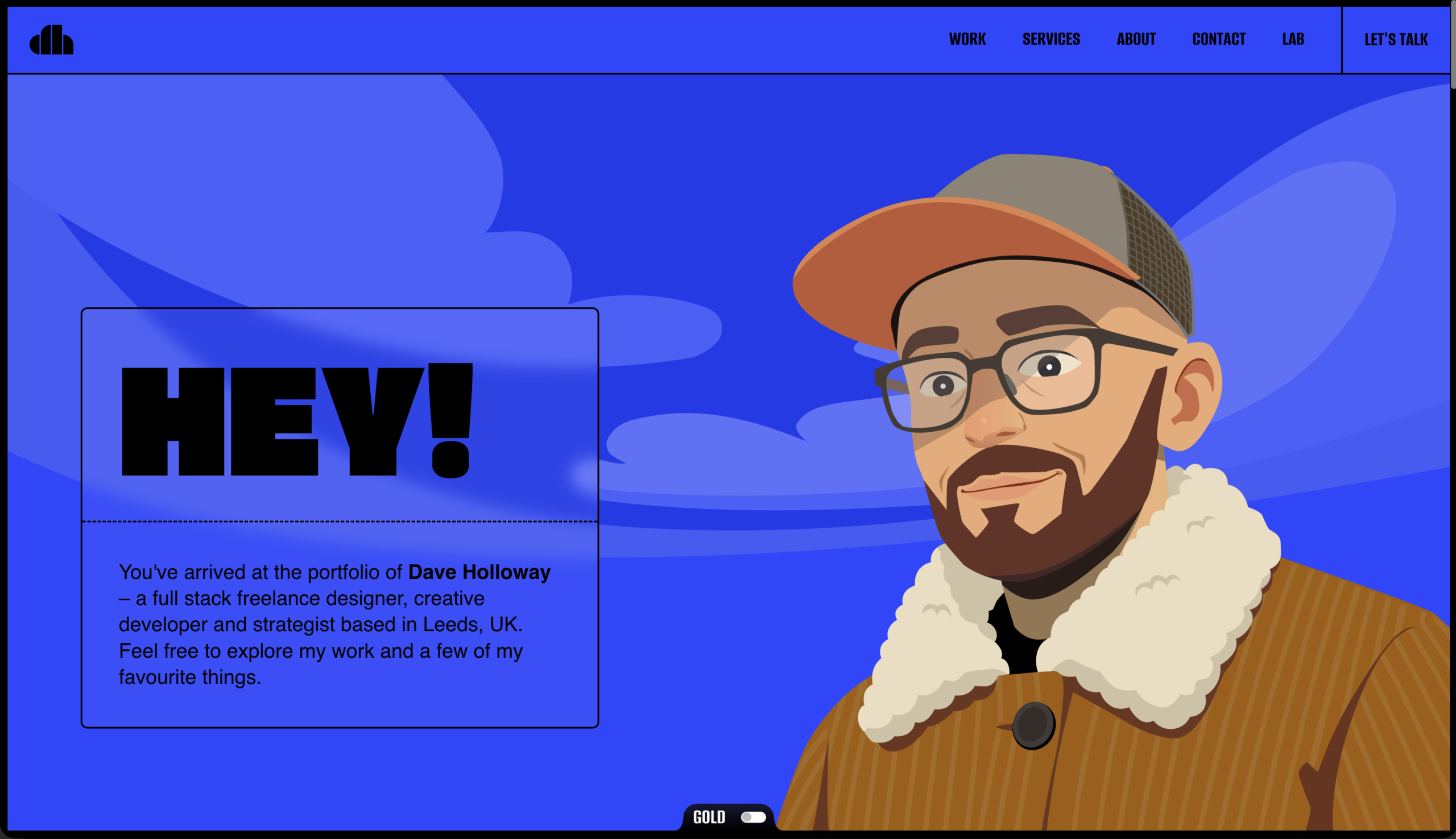 Screenshot of Dave Holloway's Website