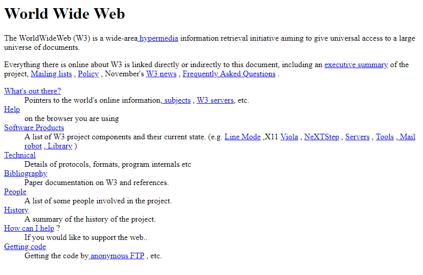 CERN - The worlds first website 1991